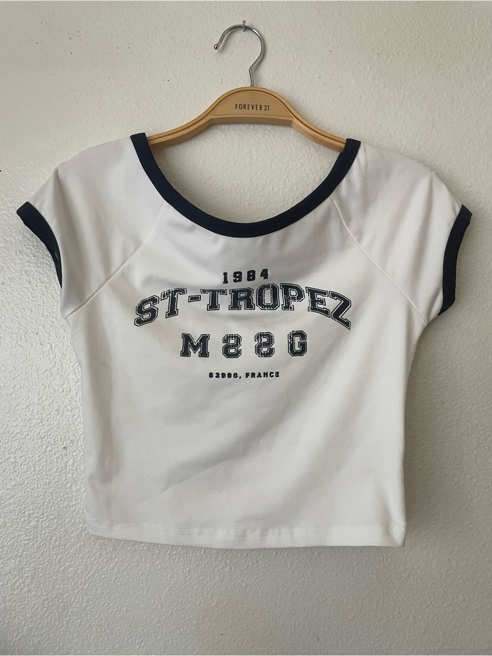 Misguided contrast binding “St Tropez” front print baby tee - Picture 5 of 6
